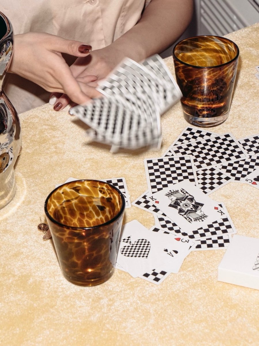 Handmade Retro Elegant Tortoise Glass Cup Tumbler Set of 2 - Tortoise Cup - INSPECIAL HOME