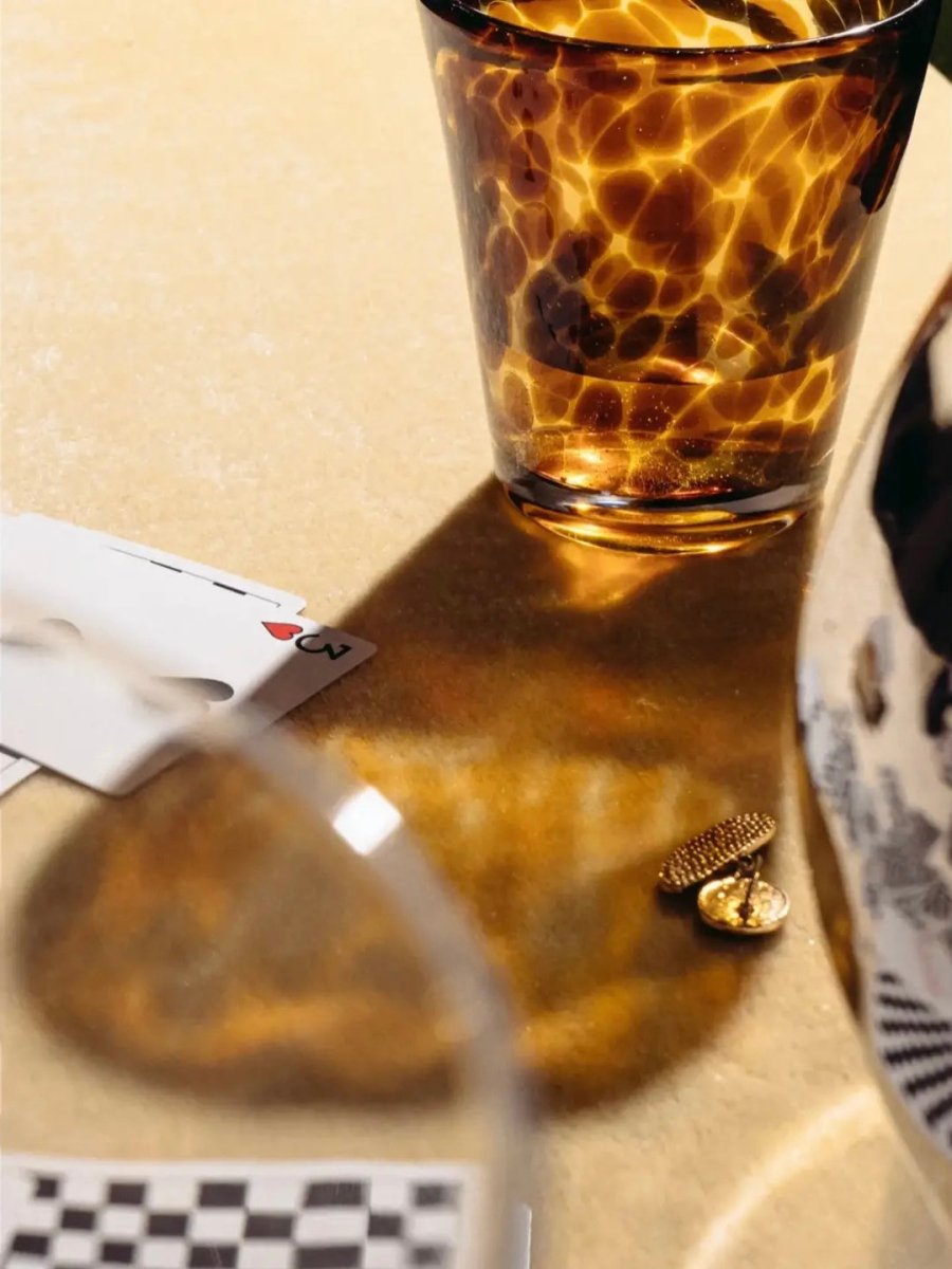 Handmade Retro Elegant Tortoise Glass Cup Tumbler Set of 2 - Tortoise Cup - INSPECIAL HOME