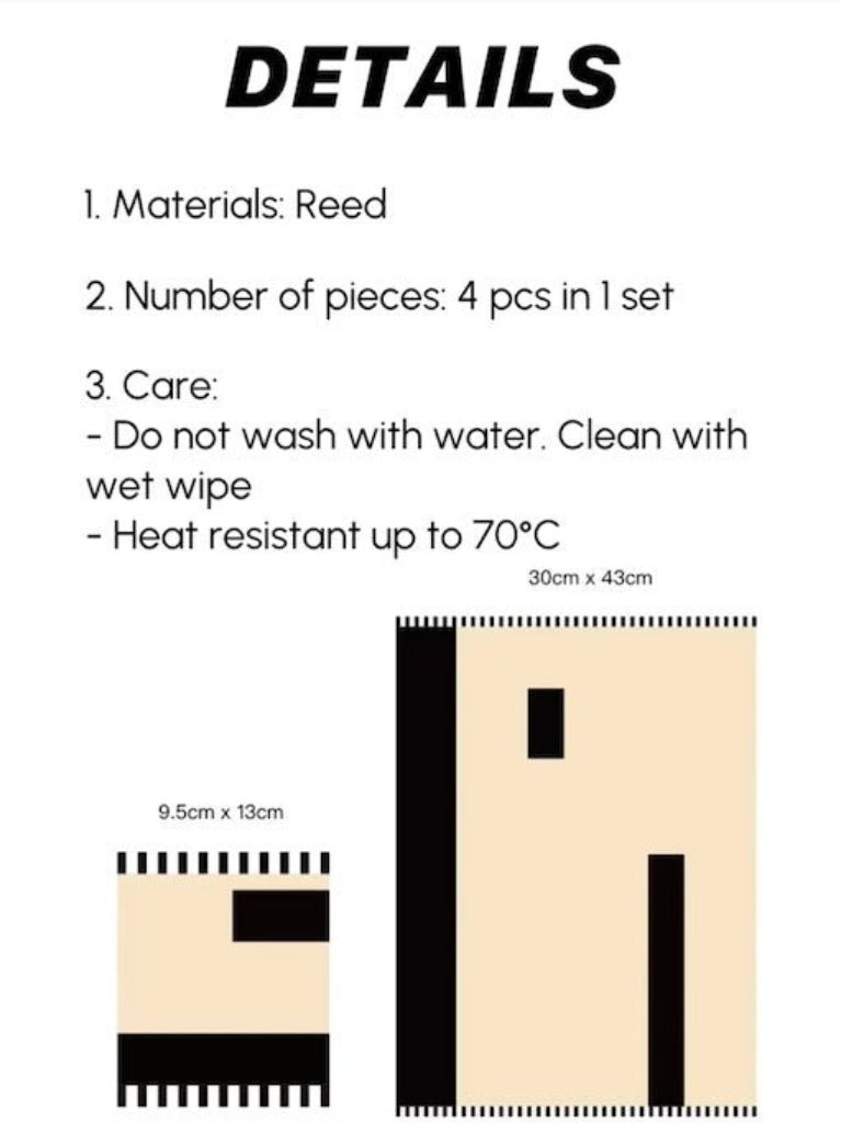 Handmade Retro Nordic Woven Reed Placemat Set of 4 Pcs for Elegant Table Setting - Retro Nordic Style Placemat Set - INSPECIAL HOME