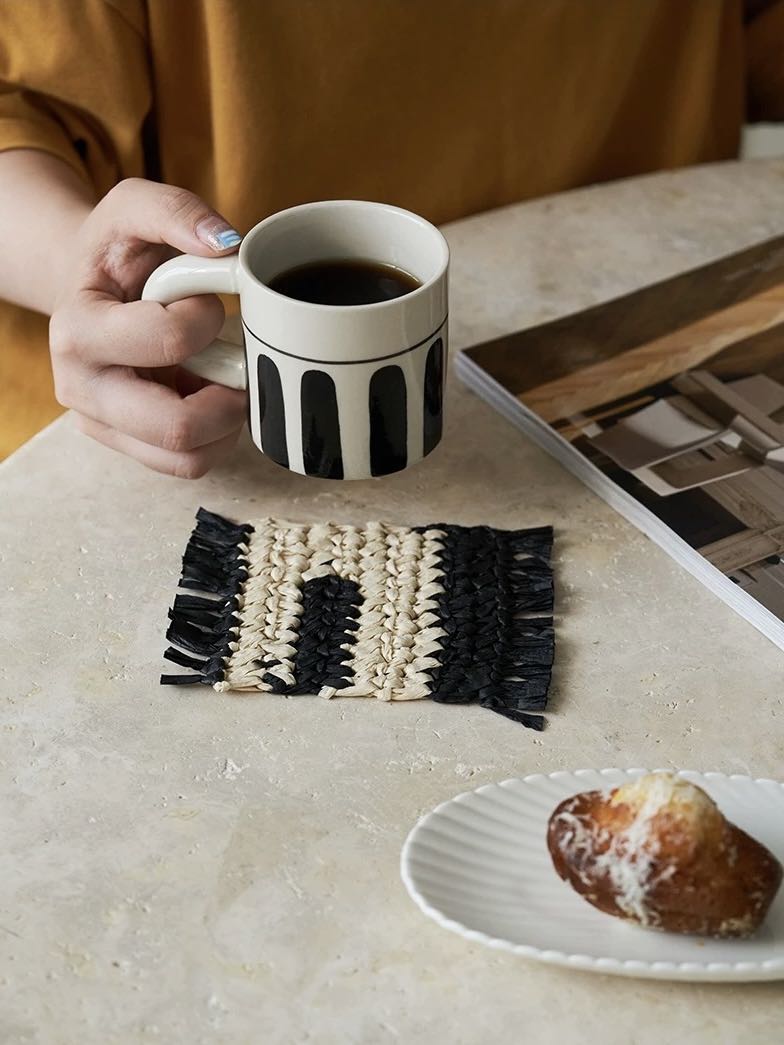 Handmade Retro Nordic Woven Reed Placemat Set of 4 Pcs for Elegant Table Setting - Retro Nordic Style Placemat Set - INSPECIAL HOME