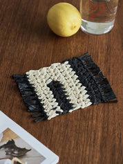 Handmade Retro Nordic Woven Reed Placemat Set of 4 Pcs for Elegant Table Setting - Retro Nordic Style Coaster Set - INSPECIAL HOME