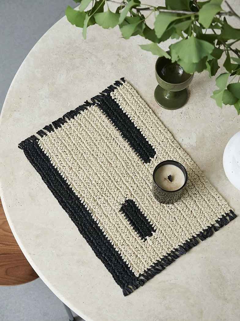 Handmade Retro Nordic Woven Reed Placemat Set of 4 Pcs for Elegant Table Setting - Retro Nordic Style Placemat Set - INSPECIAL HOME