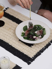 Handmade Retro Nordic Woven Reed Placemat Set of 4 Pcs for Elegant Table Setting - Retro Nordic Style Placemat Set - INSPECIAL HOME