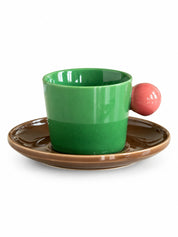 Handmade Skittles Coffee Mug With Saucer - Cute Dopamine Espresso Cup -Mugs- Skittles Coffee Mug With Saucer-Style E - INSPECIAL HOME