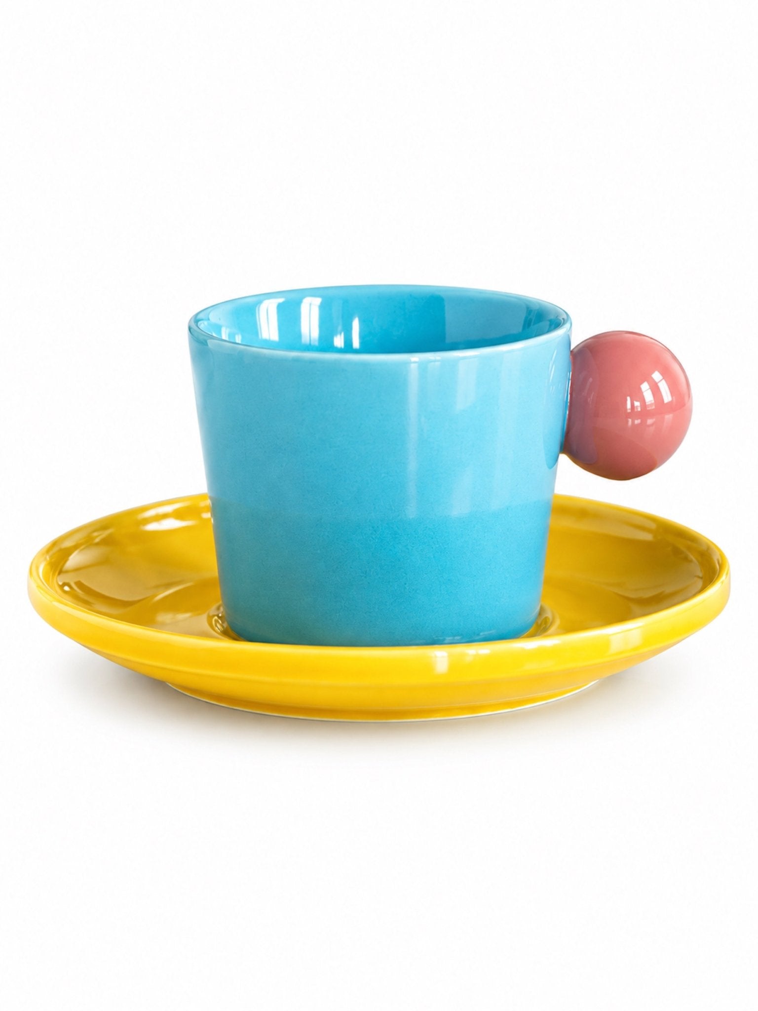 Handmade Skittles Coffee Mug With Saucer - Cute Dopamine Espresso Cup -Mugs- Skittles Coffee Mug With Saucer-Style B - INSPECIAL HOME
