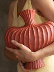 Handmade Wabi Sabi Ceramic Pottery Vase - Red / Black / White - Vases - Wabi Sabi Vase - Brick Red - INSPECIAL HOME