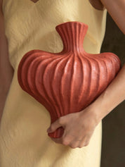 Handmade Wabi Sabi Ceramic Pottery Vase - Red / Black / White - Vases - Wabi Sabi Vase - Brick Red - INSPECIAL HOME