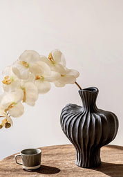 Handmade Wabi Sabi Ceramic Pottery Vase - Red / Black / White - Vases - Wabi Sabi Vase - Black - INSPECIAL HOME