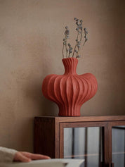 Handmade Wabi Sabi Ceramic Pottery Vase - Red / Black / White - Vases - Wabi Sabi Vase - Brick Red - INSPECIAL HOME