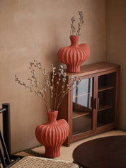 Handmade Wabi Sabi Ceramic Pottery Vase - Red / Black / White - Vases - Wabi Sabi Vase - Brick Red - INSPECIAL HOME