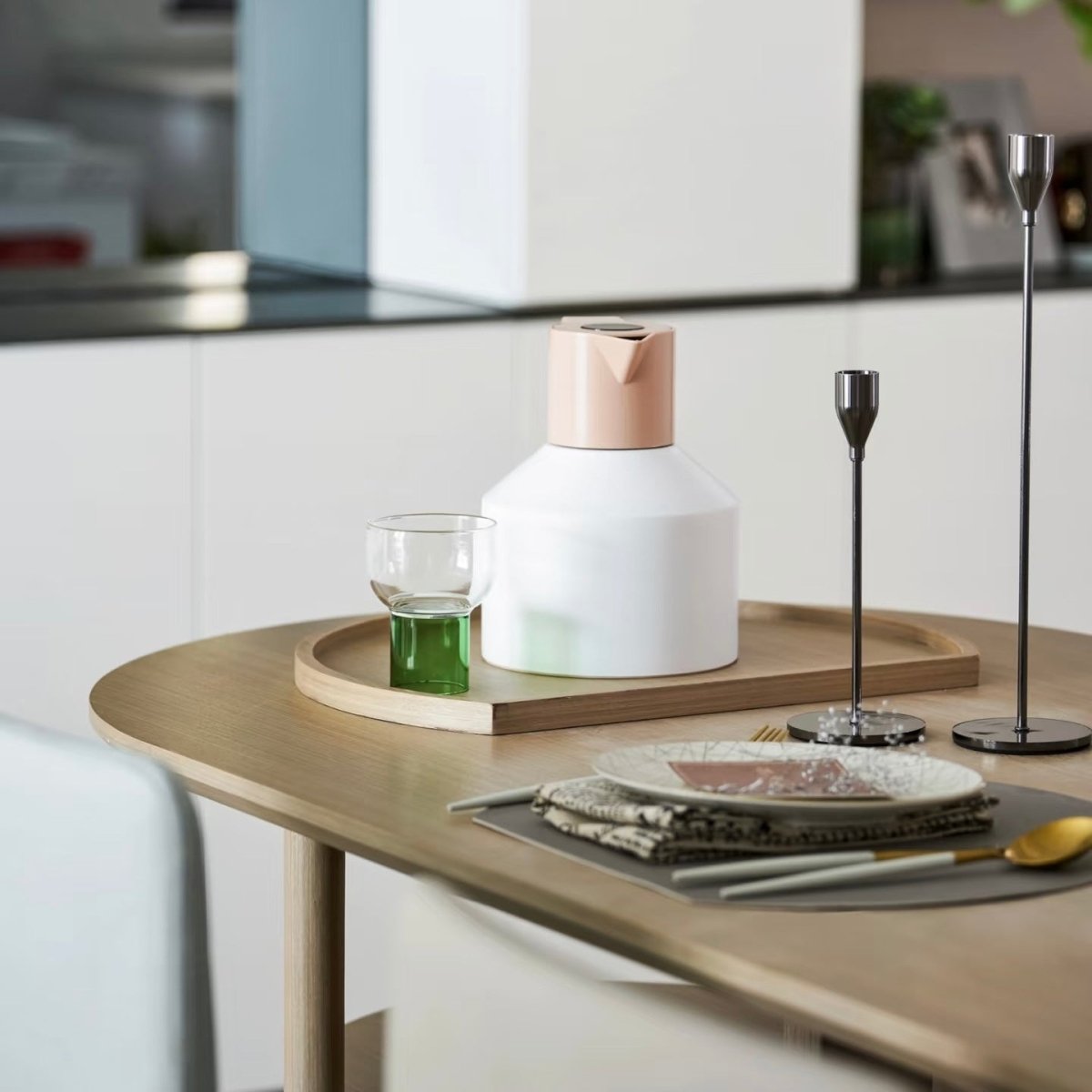 Insulated Geometric Water Pitcher - Large Thermal Jug for Cold or Hot Beverages - Geometric Insulated Pitcher - Rosy - Inspecial Home