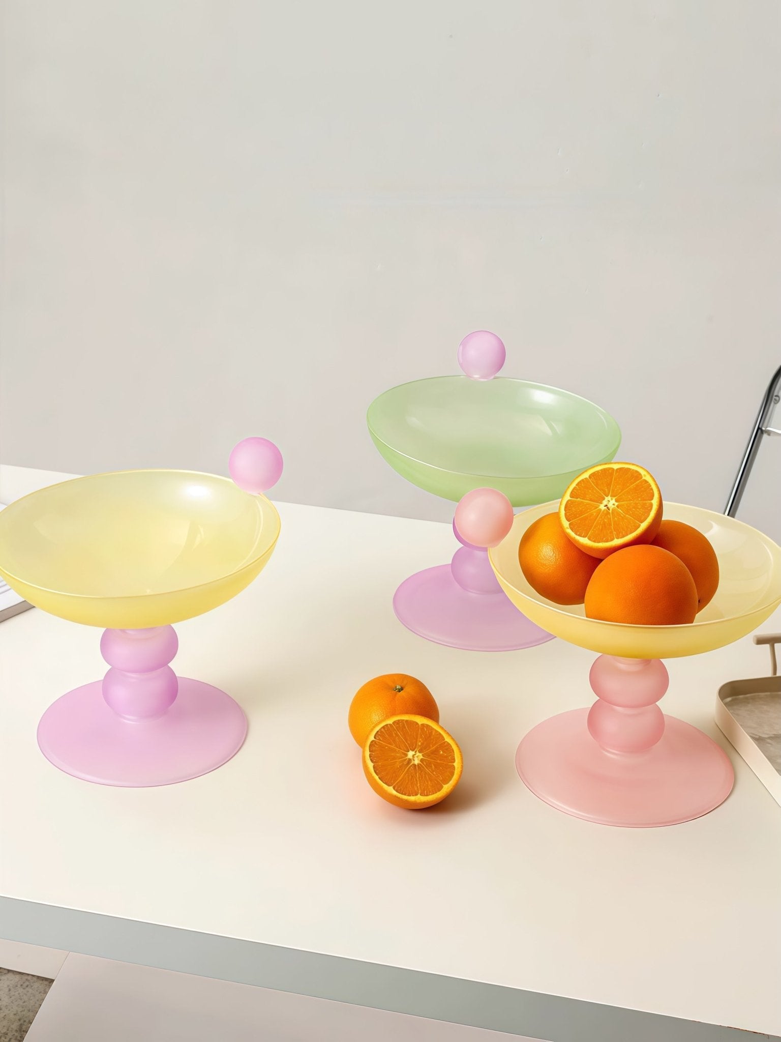Jelly Bean Footed Tray Fruit Bowl - Whimsical Dopamine Table Setting Centerpiece - fruit bowl - Jelly Bean Fruit Bowl - Passion Fruit - Medium - INSPECIAL HOME