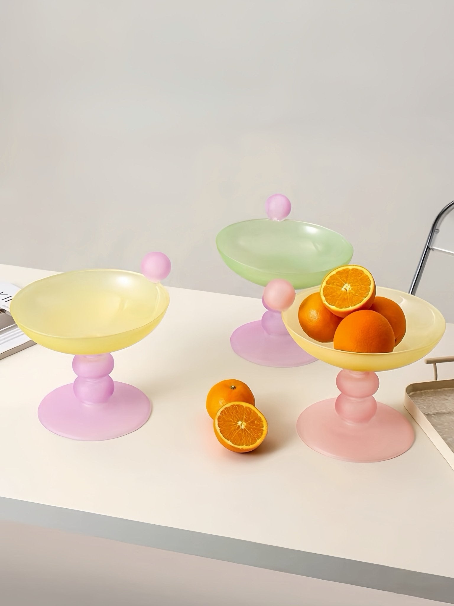 Jelly Bean Footed Tray Fruit Bowl - Whimsical Dopamine Table Setting Centerpiece -fruit bowl- Jelly Bean Fruit Bowl - Passion Fruit - Medium - INSPECIAL HOME