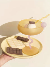 Jelly Bean Wine Glass - Whimsical Eclectic Dopamine Cocktail Coupe - Stemware - Jelly Bean Goblet - Strawberry - INSPECIAL HOME
