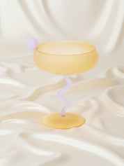 Jelly Bean Wine Glass - Whimsical Eclectic Dopamine Cocktail Coupe - Stemware - Jelly Bean Goblet - Passion Fruit - INSPECIAL HOME