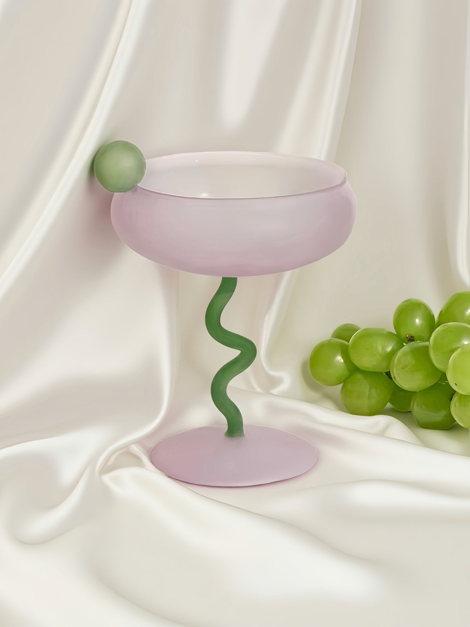 Jelly Bean Wine Glass - Whimsical Eclectic Dopamine Cocktail Coupe - Stemware - Jelly Bean Goblet - Grape - INSPECIAL HOME