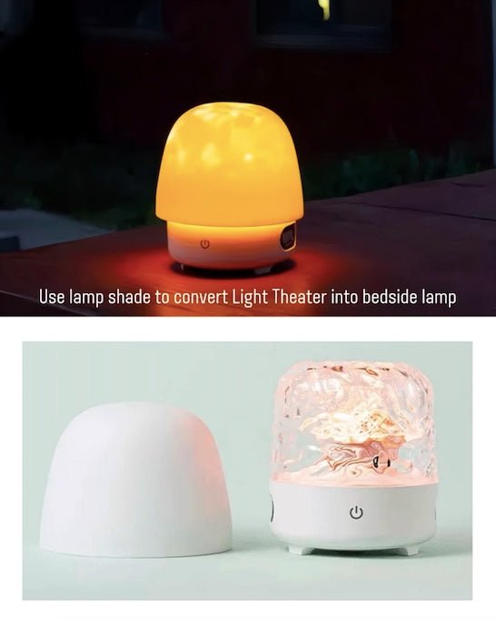 Light Theatre: Ambient Light With Stereo Speaker, Ripple Sunset Aurora Projector All - in - 1 - Light Theatre - Iceberg With Lamp Shade - INSPECIAL HOME