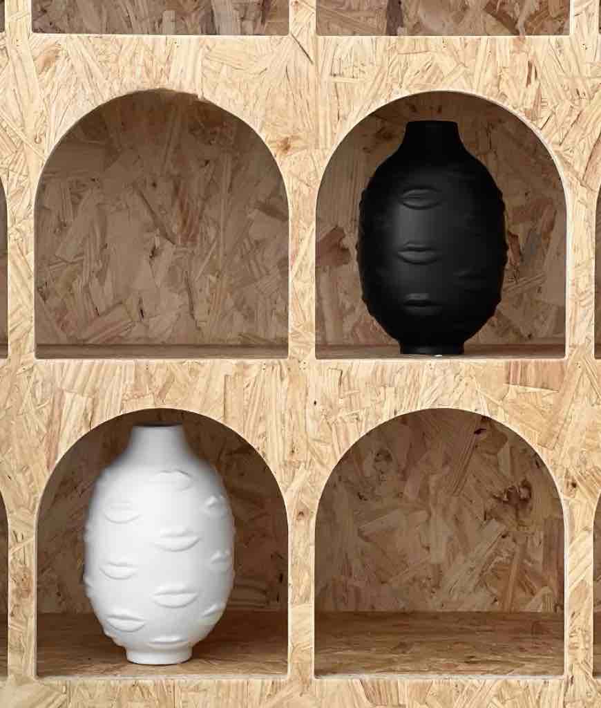 Lip Vase - Modern Abstract Decorative Ceramic Flower Centerpiece Vase - Vases - Lip Vase-White - Jonathan Adler