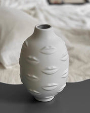 Lip Vase - Modern Abstract Decorative Ceramic Flower Centerpiece Vase - Vases - Lip Vase-White - Jonathan Adler