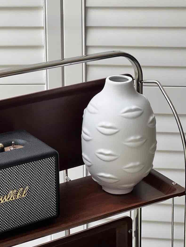 Lip Vase - Modern Abstract Decorative Ceramic Flower Centerpiece Vase - Lip Vase-White - INSPECIAL HOME