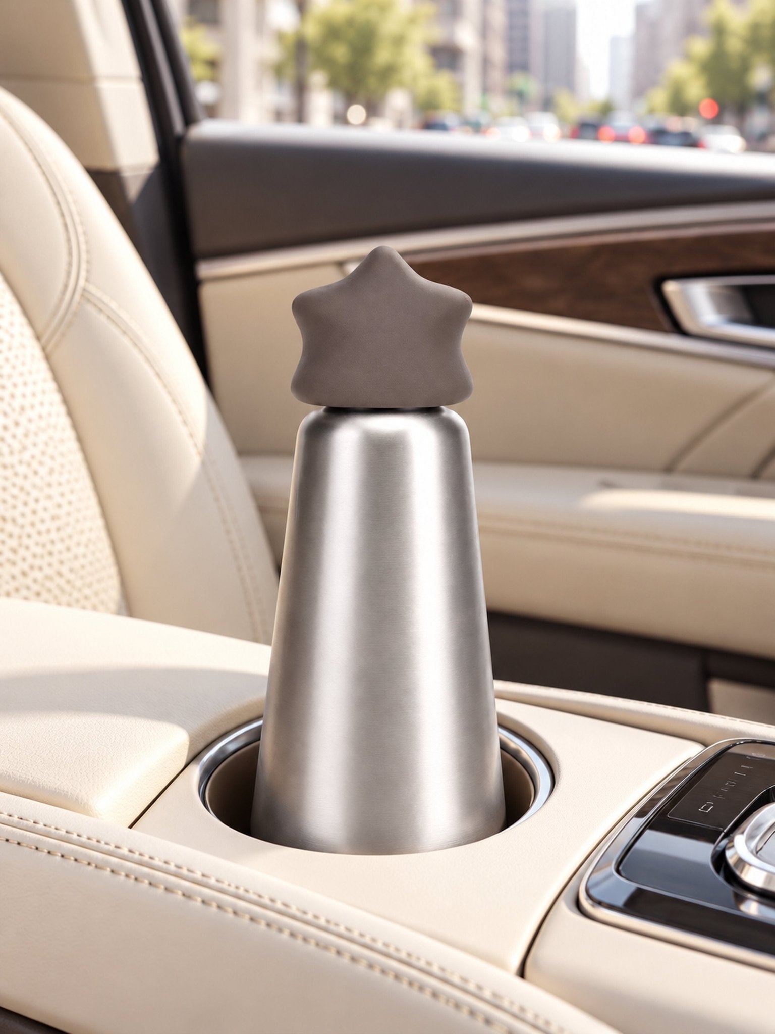 Little Star Stainless Steel Water Bottle, Playful 500 mL Reusable Bottle with Colorful Star Cap for Work, Gym&Travel -Thermoses- Little Star Stainless Steel Water Bottle-Light Blue - INSPECIAL HOME