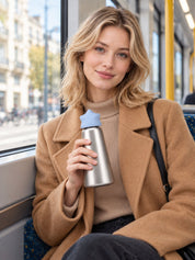 Little Star Stainless Steel Water Bottle, Playful 500 mL Reusable Bottle with Colorful Star Cap for Work, Gym&Travel -Thermoses- Little Star Stainless Steel Water Bottle-Light Blue - INSPECIAL HOME