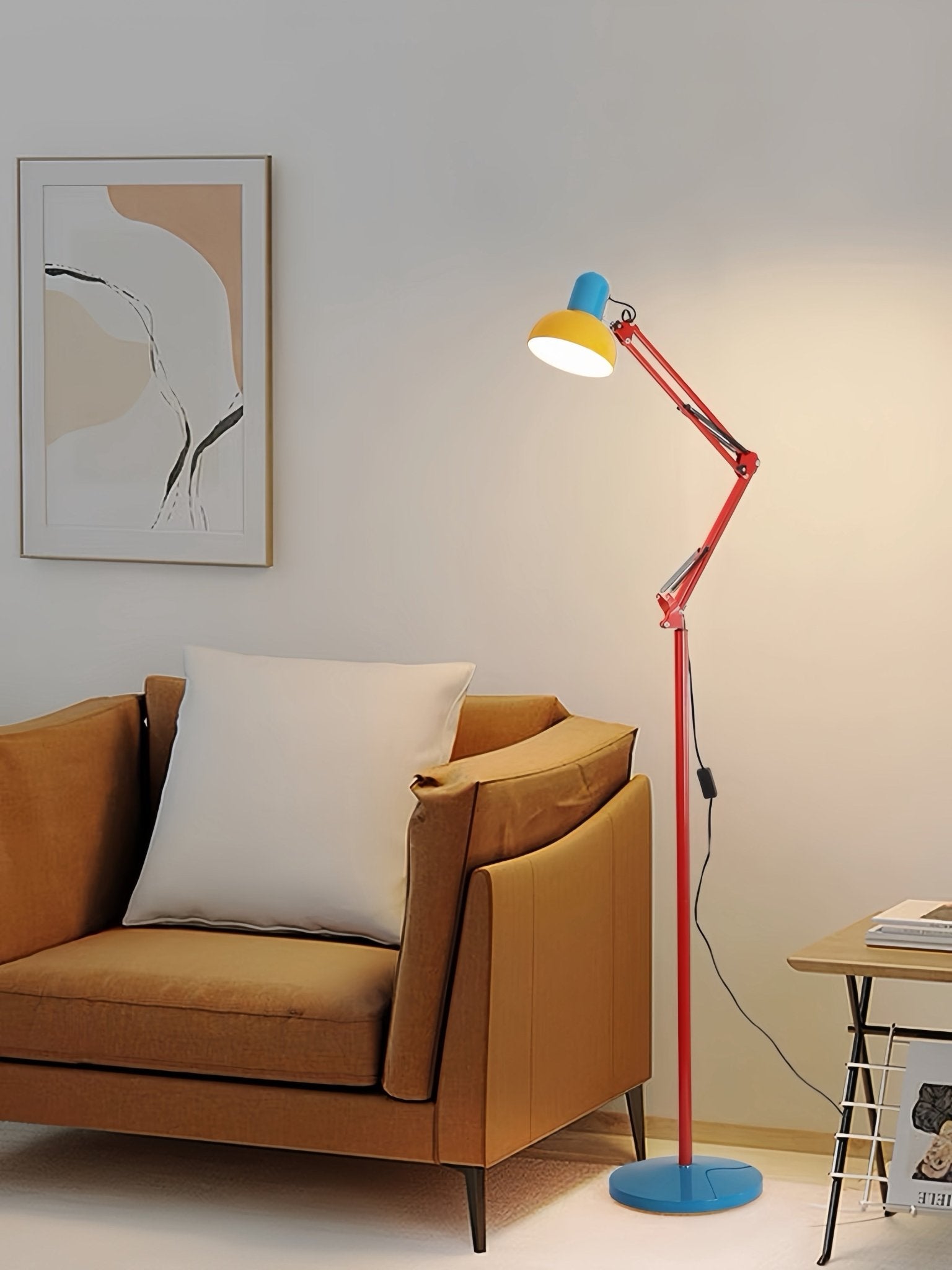 Memphis Retro Tall Metal Floor Lamp - Full Spectrum Eye Protection LED Reading Light - Night Lights & Ambient Lighting - Memphis Retro Tall Metal Floor Lamp - INSPECIAL HOME
