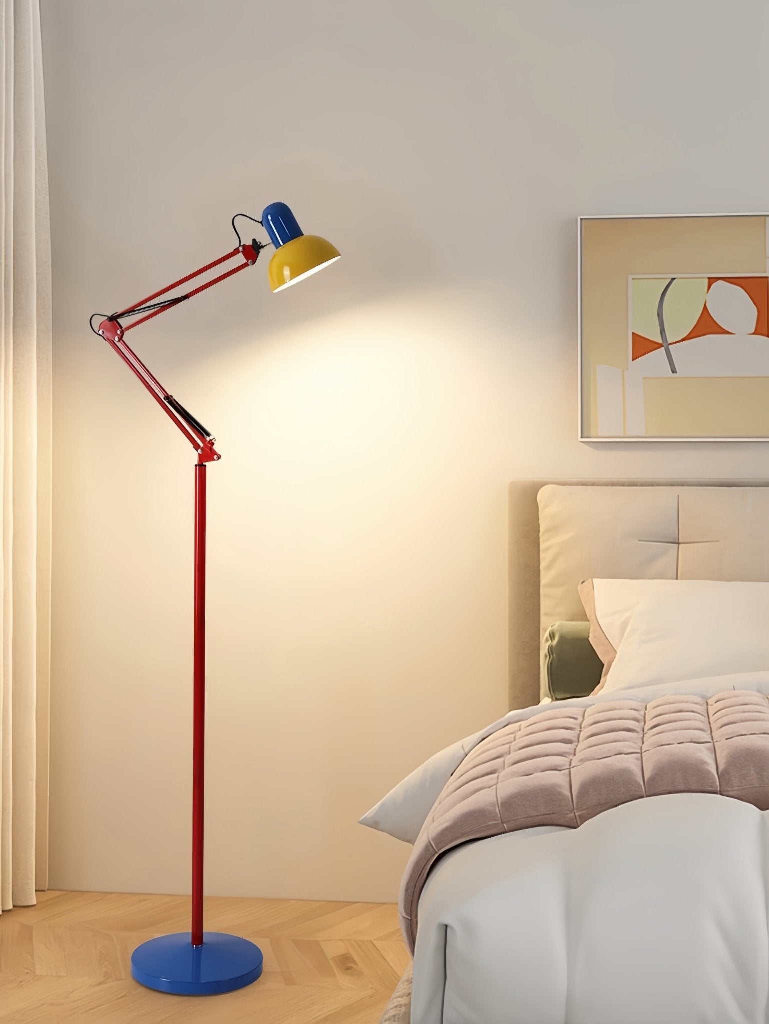 Memphis Retro Tall Metal Floor Lamp - Full Spectrum Eye Protection LED Reading Light - Night Lights & Ambient Lighting - Memphis Retro Tall Metal Floor Lamp - INSPECIAL HOME