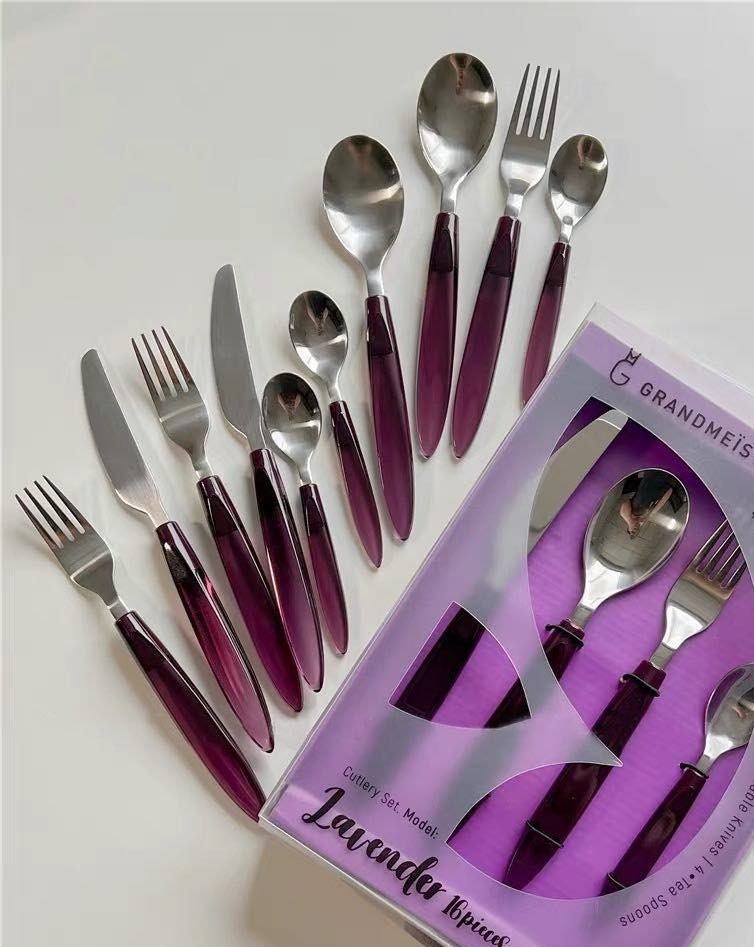 Meteor Flatware Set of 16 Pcs ( $3.5 Each ) - Sleek Modern Cutlery Silverware Set