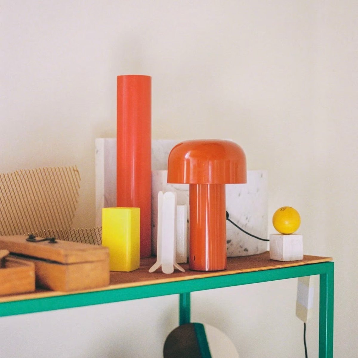 Mushroom Beside Lamp - Bellhop Portable LED Table Lamp - Night Lights & Ambient Lighting - Portable USB Mushroom Beside Lamp-Yellow - Flos