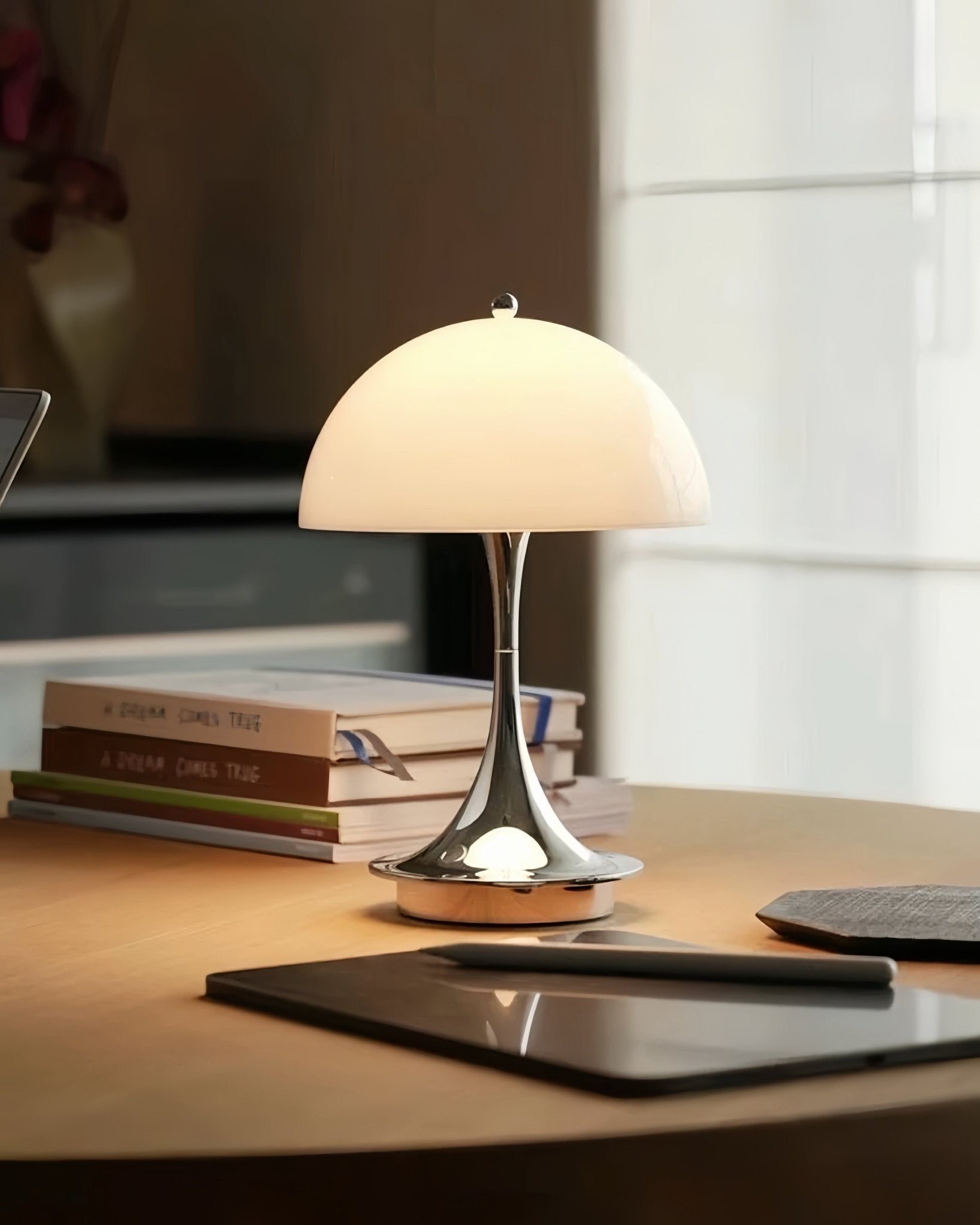 Nordic Style Cute Minimalist Dimmable Lamp - Panthella 160 Portable - Night Lights & Ambient Lighting - Panthella 160 Portable-Grey Opal - Louis Poulsen