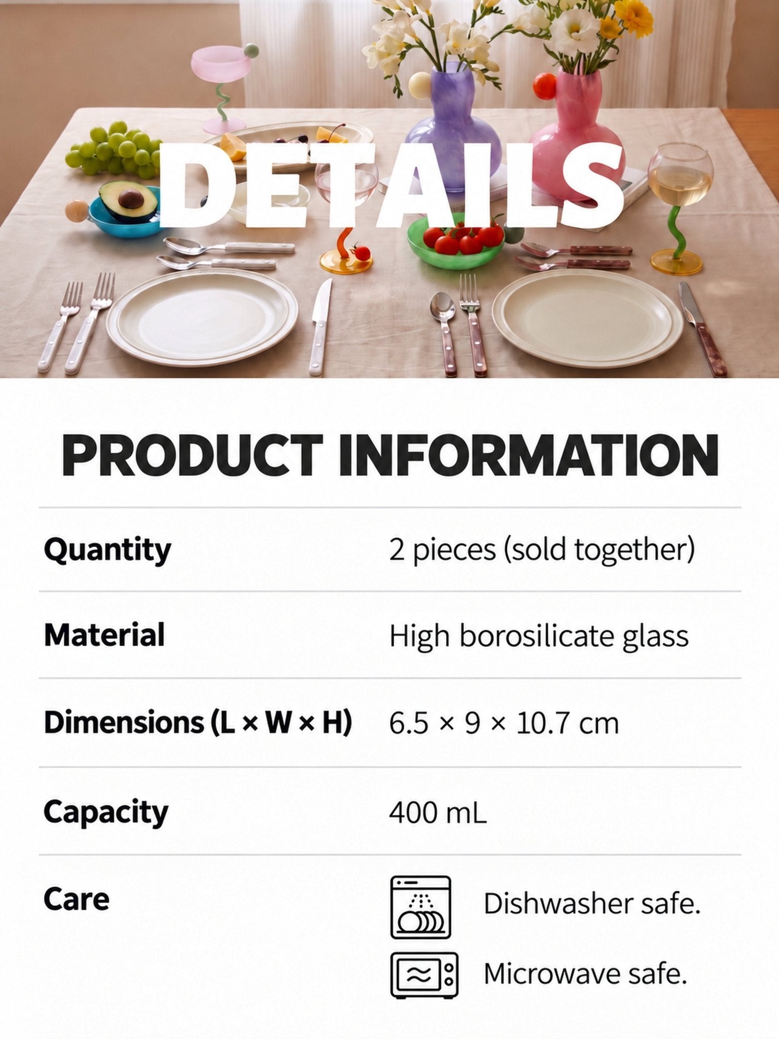 Orchard Delight Glass Tumblers Set of 2, Playful Fruit Glassware for Breakfast Tables, Patio Brunches and Summer Gatherings -Tumblers- Orchard Delight Glass Tumblers-Blueberry - INSPECIAL HOME