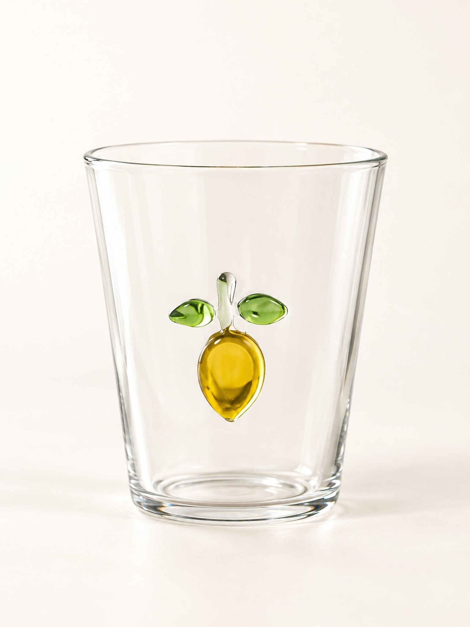 Orchard Delight Glass Tumblers Set of 2, Playful Fruit Glassware for Breakfast Tables, Patio Brunches and Summer Gatherings -Tumblers- Orchard Delight Glass Tumblers-Lemon - INSPECIAL HOME