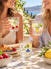 Orchard Delight Glass Tumblers Set of 2, Playful Fruit Glassware for Breakfast Tables, Patio Brunches and Summer Gatherings -Tumblers- Orchard Delight Glass Tumblers-Cherry - INSPECIAL HOME