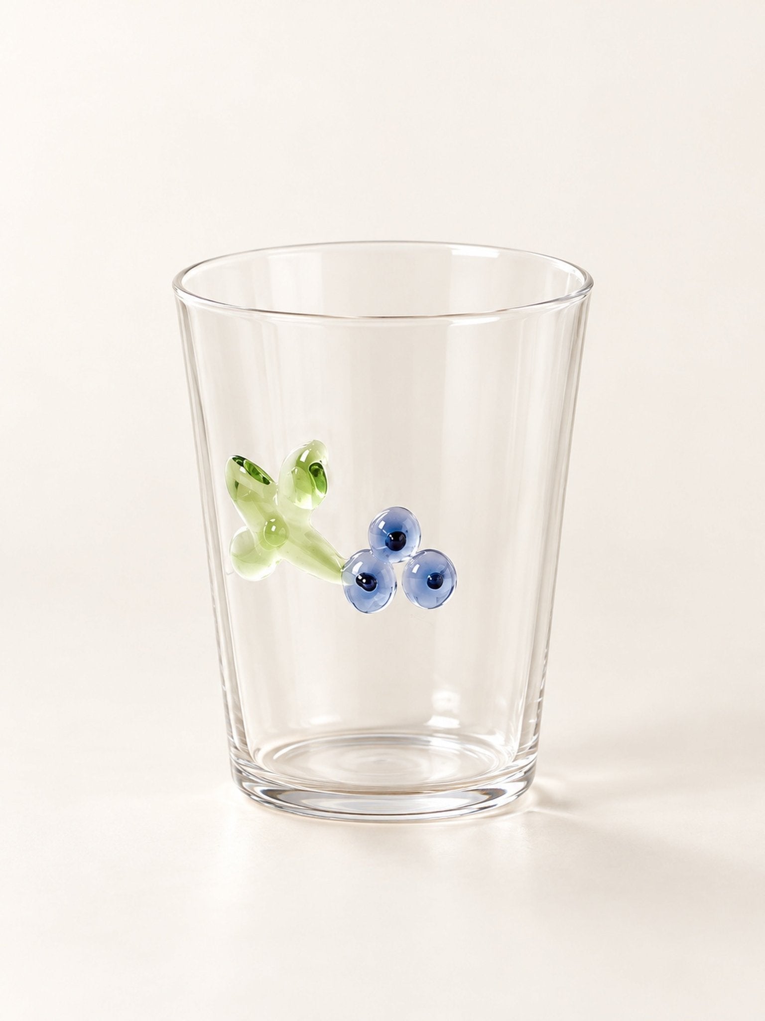 Orchard Delight Glass Tumblers Set of 2, Playful Fruit Glassware for Breakfast Tables, Patio Brunches and Summer Gatherings -Tumblers- Orchard Delight Glass Tumblers-Blueberry - INSPECIAL HOME