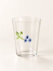 Orchard Delight Glass Tumblers Set of 2, Playful Fruit Glassware for Breakfast Tables, Patio Brunches and Summer Gatherings -Tumblers- Orchard Delight Glass Tumblers-Blueberry - INSPECIAL HOME