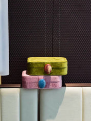 Pebble Jewellery Case, Vintage Velvet Accessory Storage Box Organiser - Pebble Jewellery Case-Pink - INSPECIAL HOME