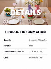 Radiant Moments Glass Dinner Plates Set of 2, Elegant Textured Decorative Plates for Everyday Dining, Dinner Parties, Holiday Table Settings -Plates- Radiant Moments Glass Dinner Plates Set of 2-Green - INSPECIAL HOME