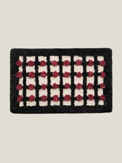 Retro Dotted Bath Rug, Ultra Soft, Absorbent & Anti - slip - Retro Dotted Bath Rug-Red Dots & Black Stripes - INSPECIAL HOME