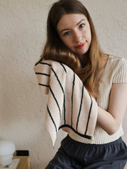 Retro Earthy - tone Pinstripe Bath Towel — 100% Long - Staple Cotton, Soft, Plush & Absorbent - Retro Earthy - tone Pinstripe Towel - Chestnut - Bath Towel - INSPECIAL HOME