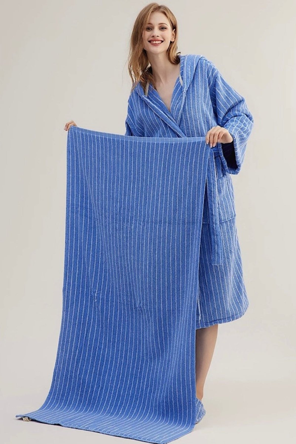 Retro Soft 100% Long - stapled Cotton Striped Bath Towel - Retro Striped Bath Towel-Green - INSPECIAL HOME