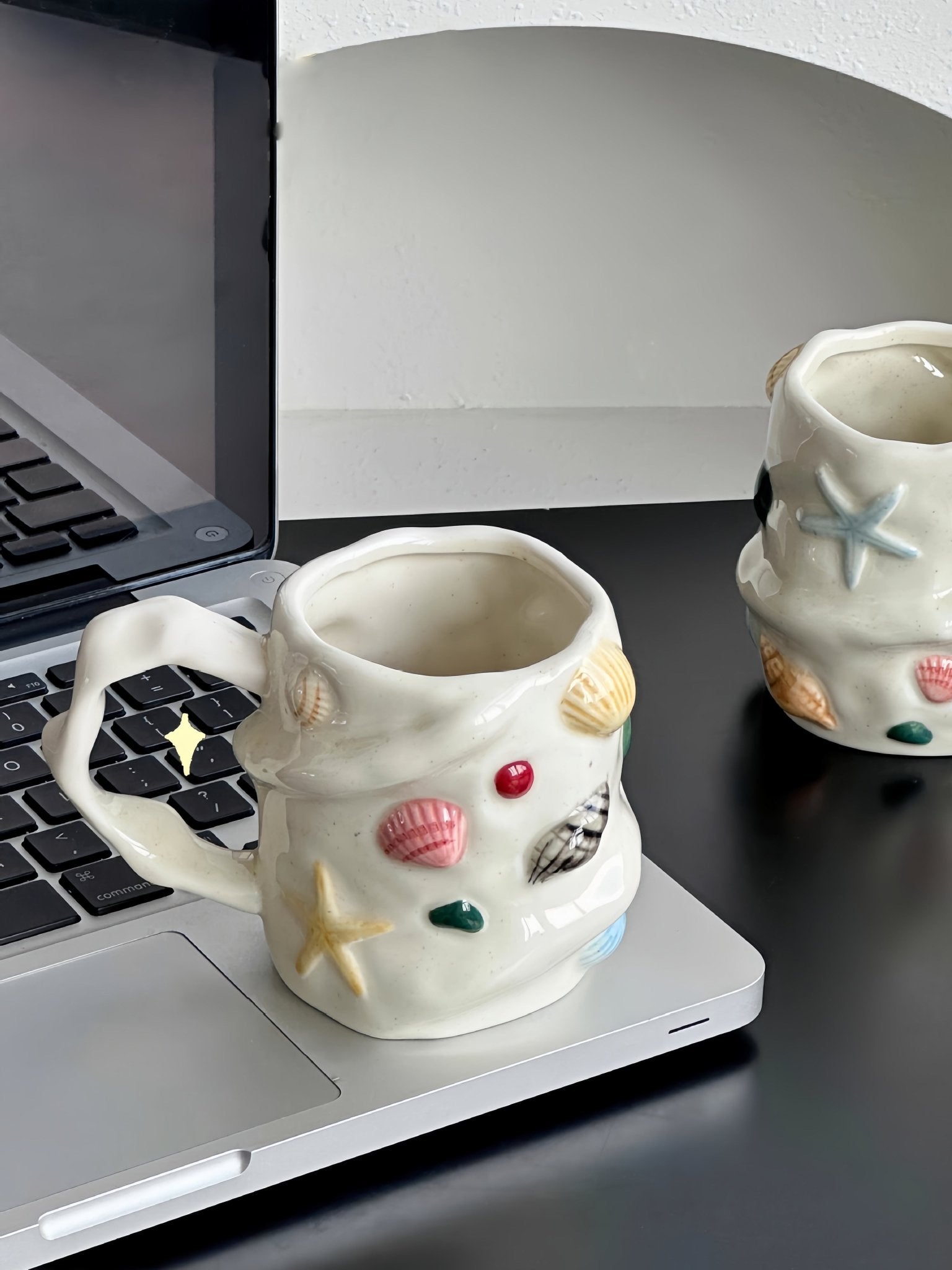 Seaside Treasures Ceramic Mug, Whimsical Coffee Tea Cup at Home or Work -Mugs- Seaside Treasures Ceramic Mug - INSPECIAL HOME