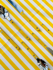 Set Of 10 Dopamine Stainless Steel Rivet Flatware, Contemporary Bistrot Style Cutlery - Flatware Sets - Dopamine Flatware Set - Pastel Blue - INSPECIAL HOME