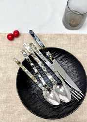 Set Of 10 Pcs Modern Elegant Terra Flatware - Bistrot Style Cutlery Silverware Set - Flatware Sets - Terra Flatware Set of 10 - The Black Sand Beach - INSPECIAL HOME