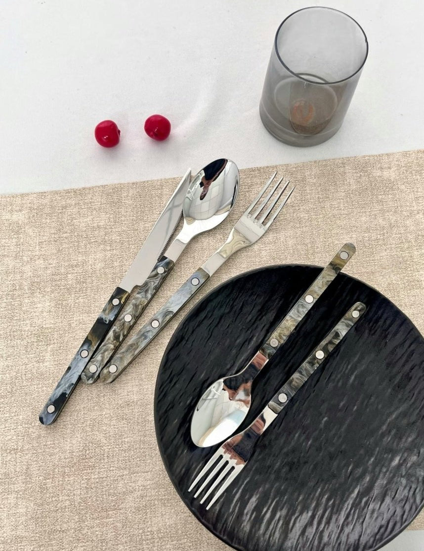 Set Of 10 Pcs Modern Elegant Terra Flatware - Bistrot Style Cutlery Silverware Set - Flatware Sets - Terra Flatware Set of 10 - The Great Barrier Reef - INSPECIAL HOME