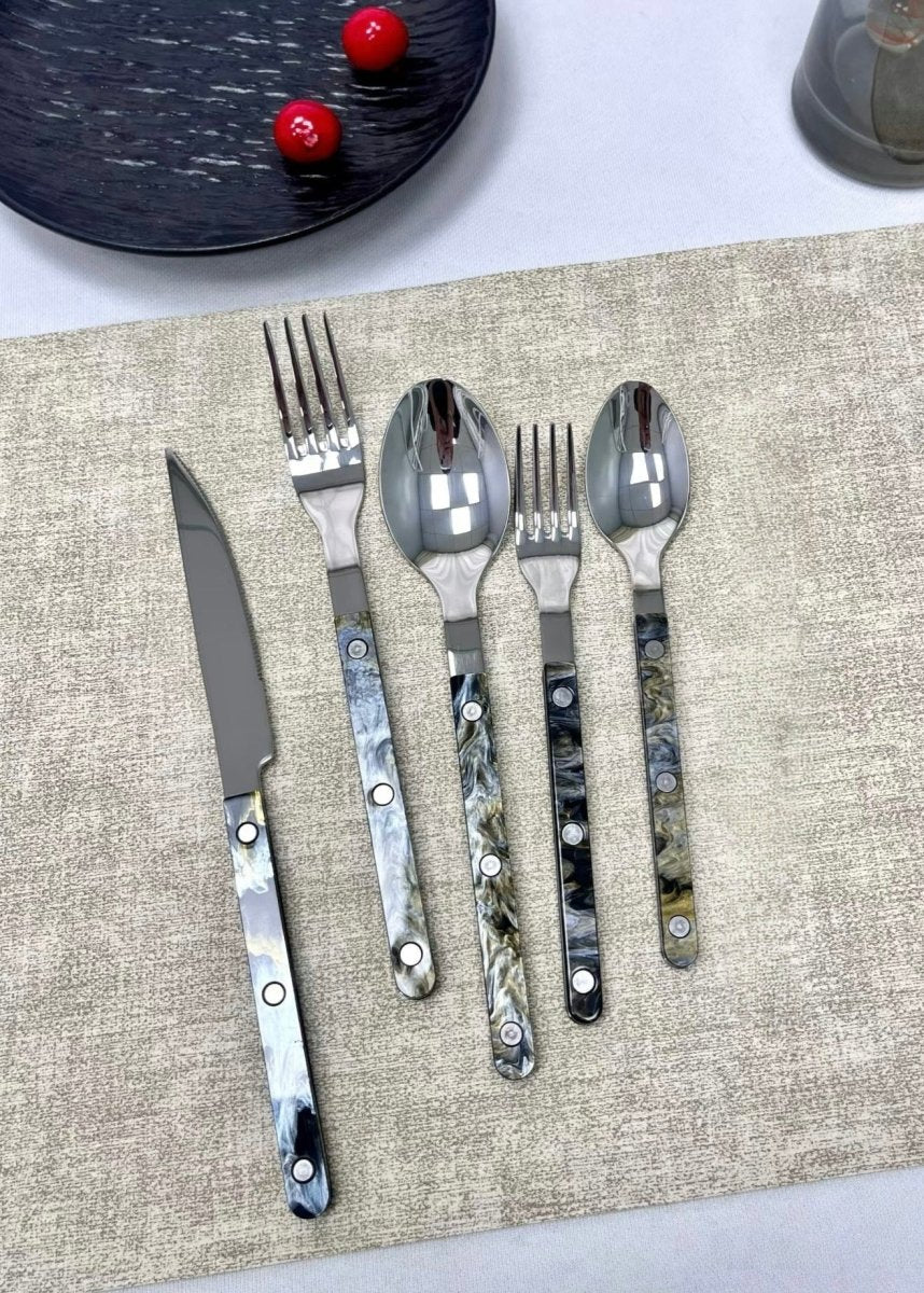Set Of 10 Pcs Modern Elegant Terra Flatware - Bistrot Style Cutlery Silverware Set - Flatware Sets - Terra Flatware Set of 10 - The Great Barrier Reef - INSPECIAL HOME
