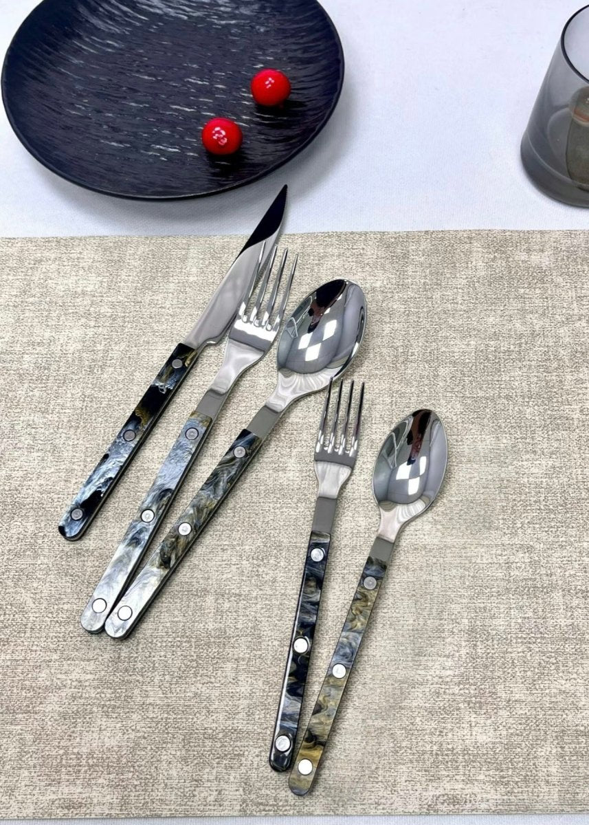 Set Of 10 Pcs Modern Elegant Terra Flatware - Bistrot Style Cutlery Silverware Set - Flatware Sets - Terra Flatware Set of 10 - The Great Barrier Reef - INSPECIAL HOME