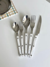 Set Of 10 Pcs Modern Nebula Cutlery, Bistrot Style Rivet Flatware Set - Flatware Sets - Nebula Cutlery Set Of 10 Pcs-Drifting Cloud - INSPECIAL HOME