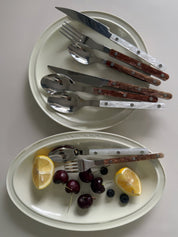 Set Of 10 Pcs Modern Nebula Cutlery, Bistrot Style Rivet Flatware Set - Flatware Sets - Nebula Cutlery Set Of 10 Pcs-Glacier - INSPECIAL HOME