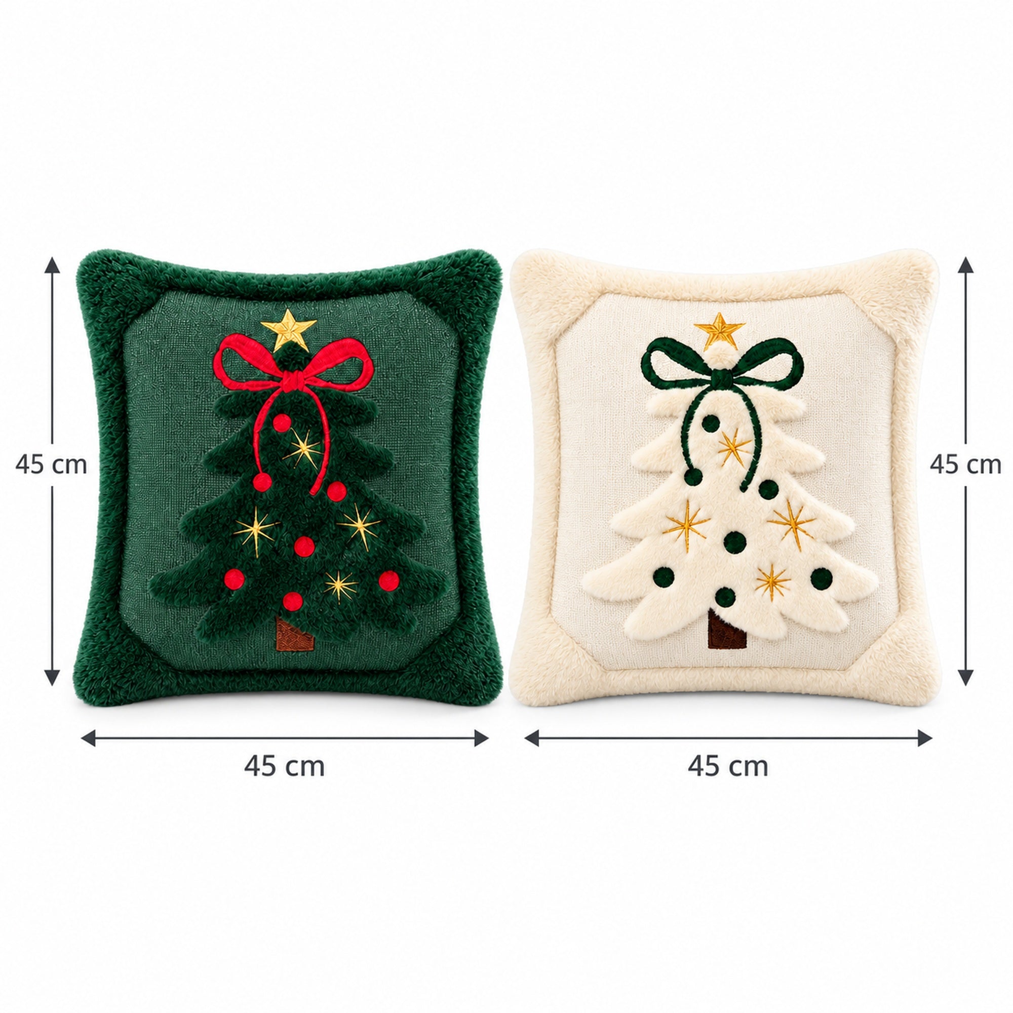 Set of 2 Christmas Tree Pillowcase Shams Cover -pillow- Merry Little Tree Throw Pillow Cover - INSPECIAL HOME